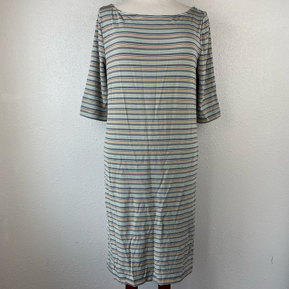 Vintage 3-D Striped Stretch Dress Size M EUC